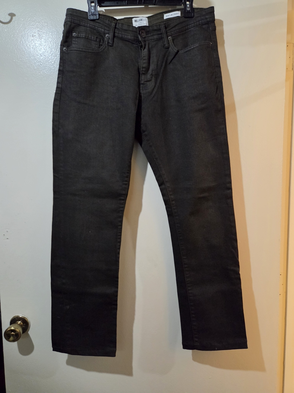 William Rast Men's Coated Slim Straight Jeans